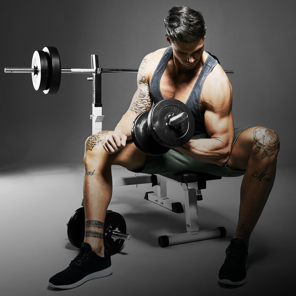 Säädettävä Punnerruspenkki Dippikahvoilla 118x54,5x92-112cm Max. 200kg Valkoinen