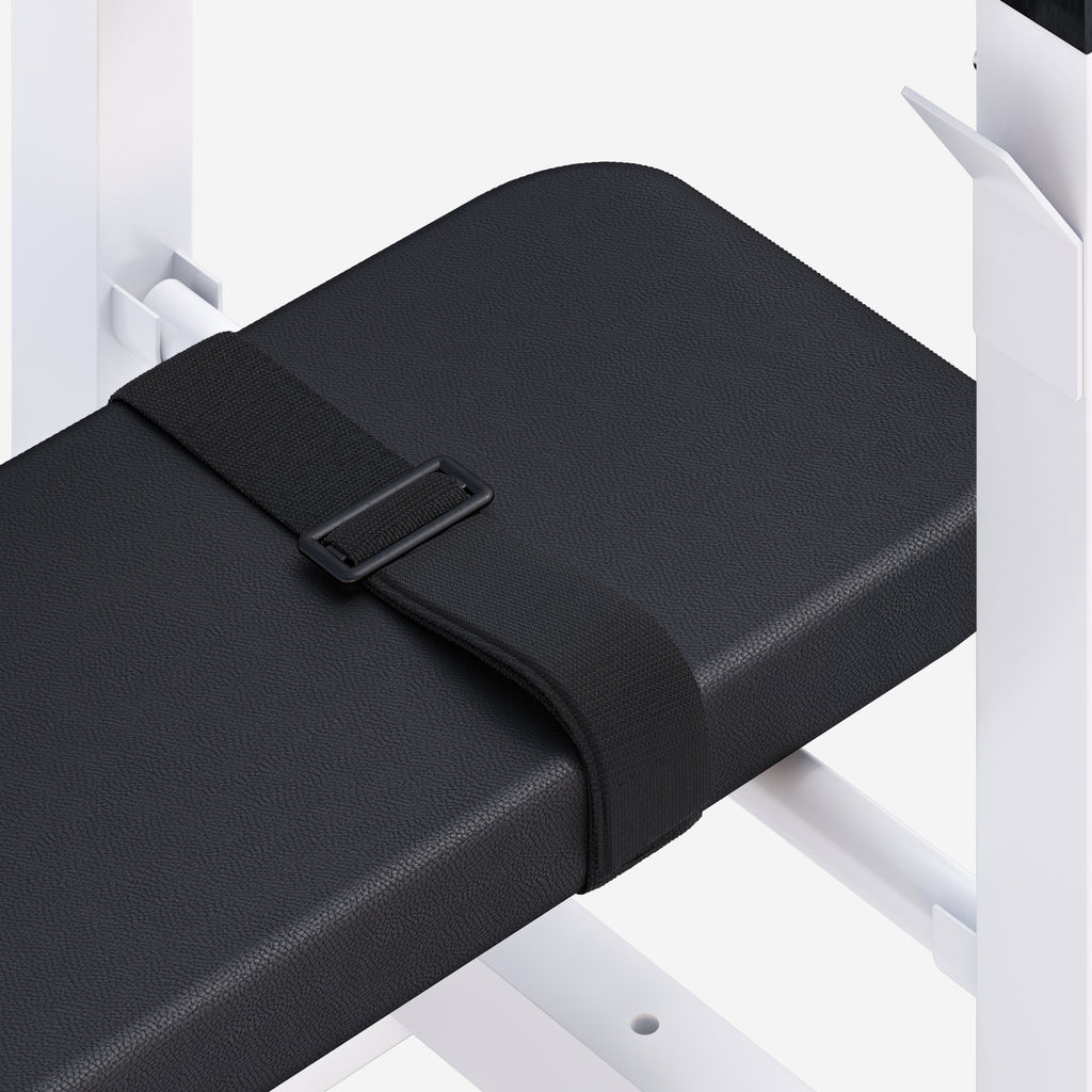 Säädettävä Punnerruspenkki Dippikahvoilla 118x54,5x92-112cm Max. 200kg Valkoinen