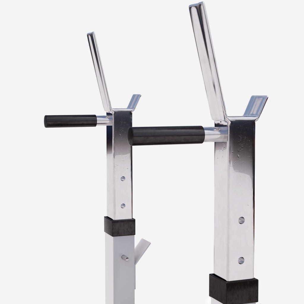 Säädettävä Punnerruspenkki Dippikahvoilla 118x54,5x92-112cm Max. 200kg Valkoinen