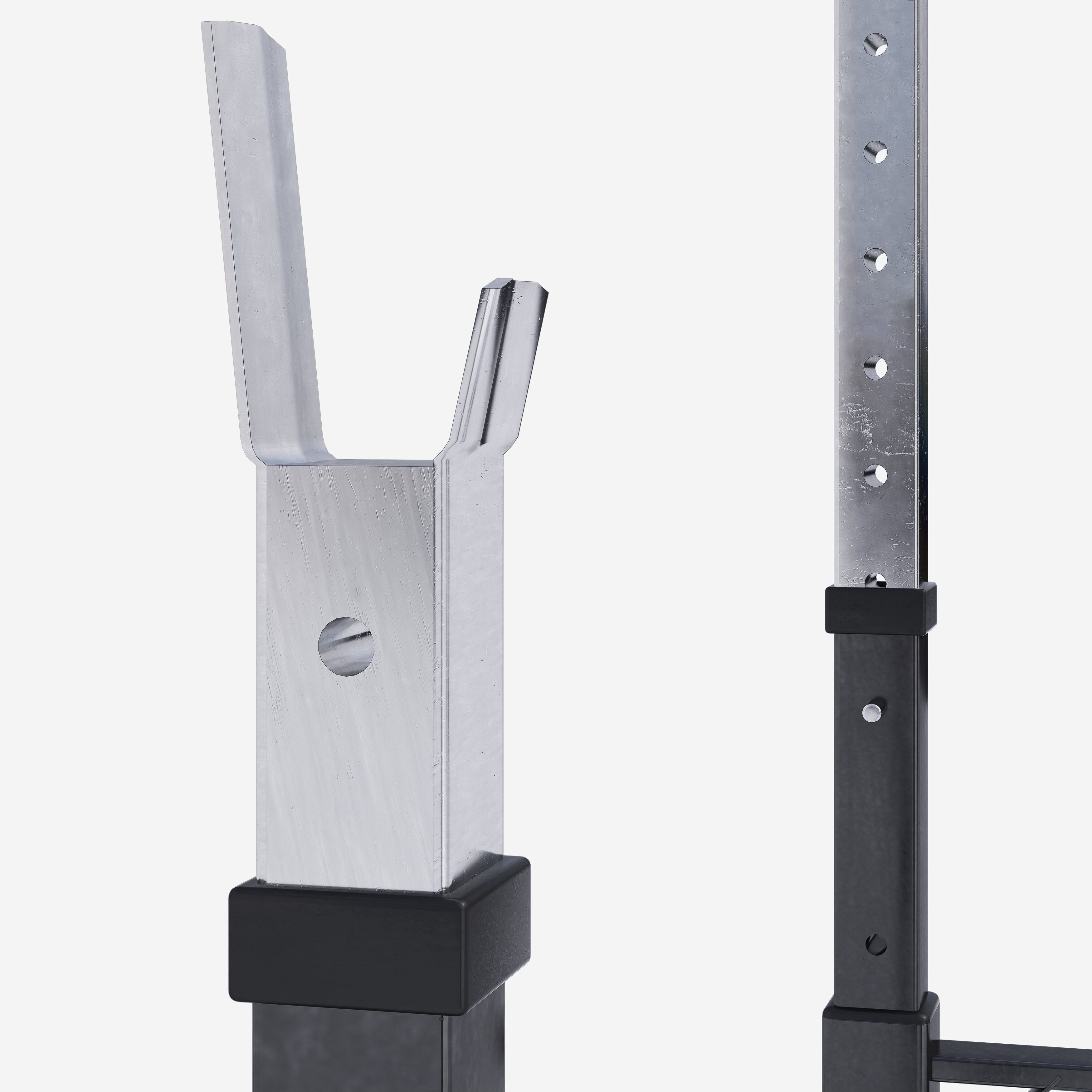 Säädettävät Kyykkytelineet / Levytankotelineet 2 kpl – Turvaraudoilla, Max. 500 kg, Musta