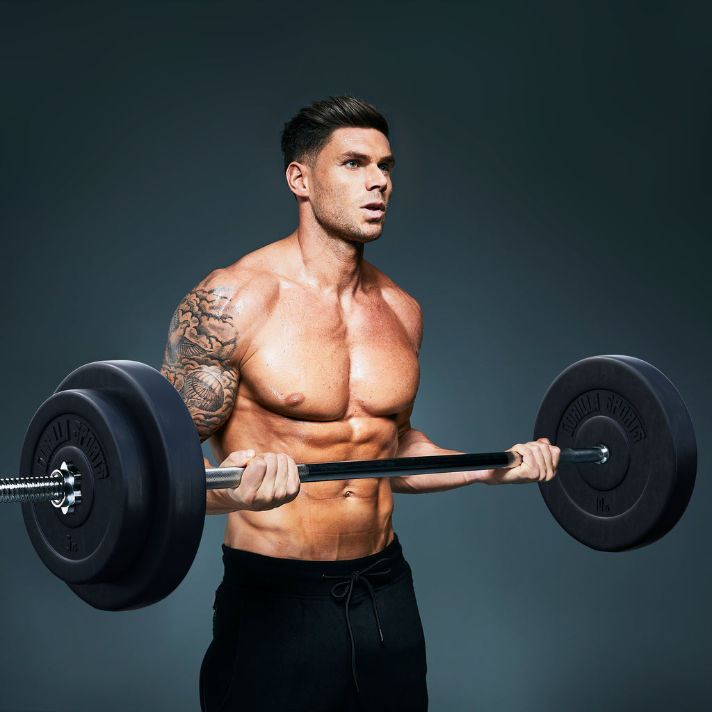 Levypainot 2x10kg 2x5kg, 30mm Vinyylipainot, Musta