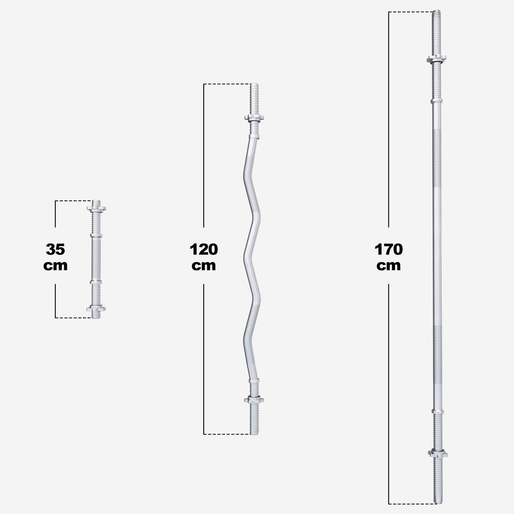 Levytankosarja 100 kg Ø 30 mm – Vinyyli Tri Grip Levypainot – Suora Levytanko + EZ-Kulmatanko + Käsipainotangot