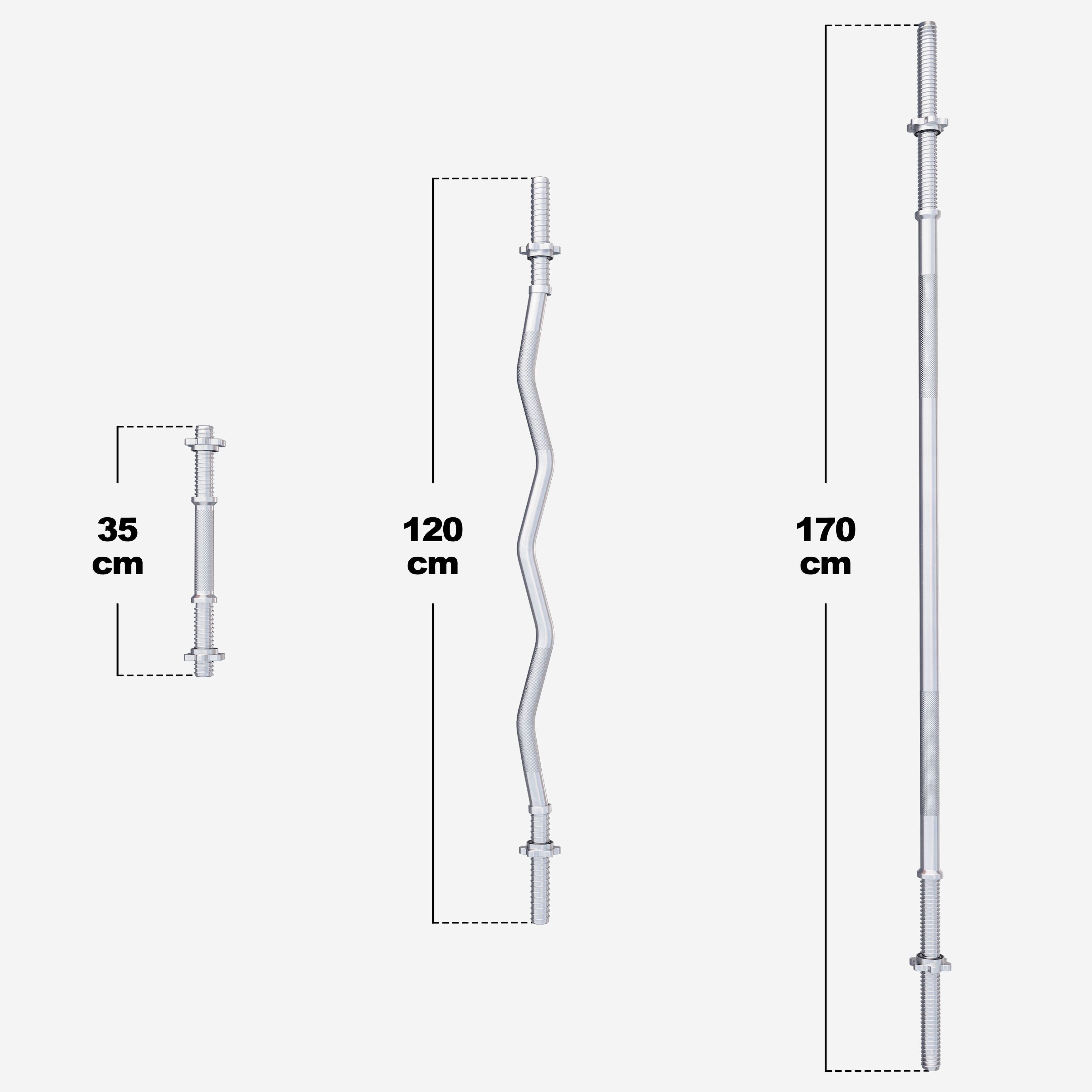 Levytankosarja 100 kg Ø 30 mm – Vinyyli Tri Grip Levypainot – Suora Levytanko + EZ-Kulmatanko + Käsipainotangot