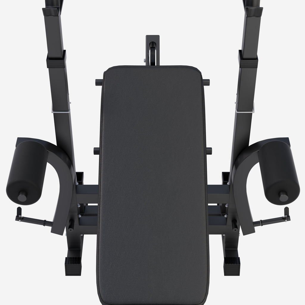 Monipuolinen Säädettävä Painonnostopenkki Black Edition + Painot Vinyylinen Levytankosarja 100kg