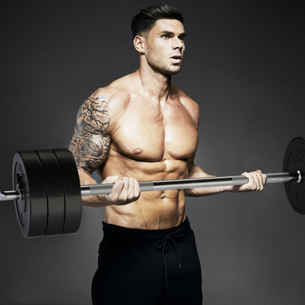 Säädettävä Painonnostopenkki Musta + Vinyylinen Ø 30mm Levytankosarja 40kg