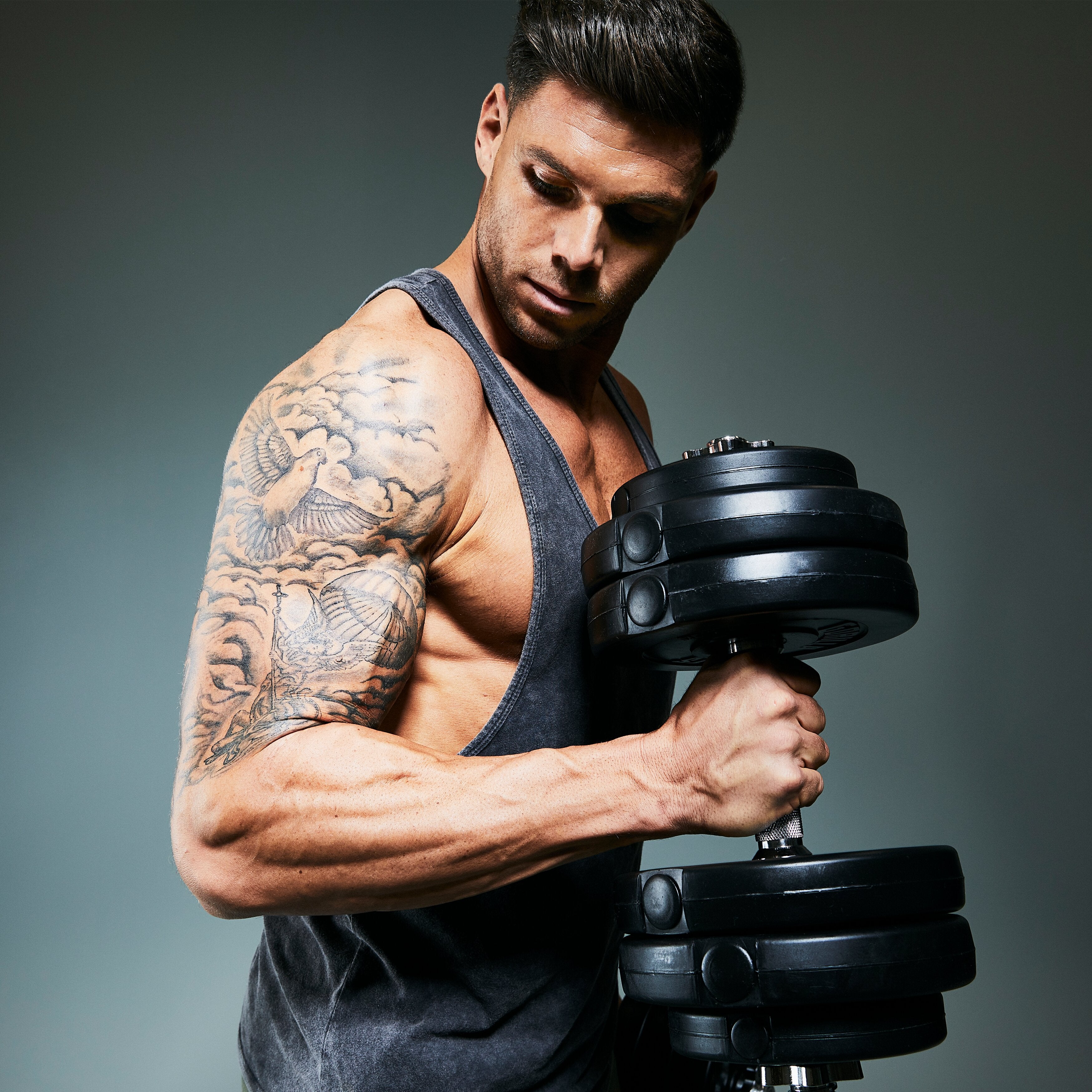 Levypaino 1,25kg, 30mm Vinyylipaino, Musta