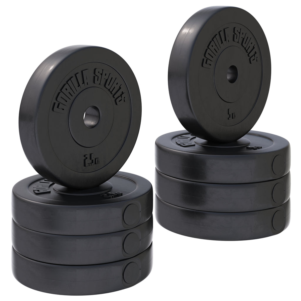 Levypainot 4x5kg 4x2,5kg, 30mm Vinyylipainot, Musta