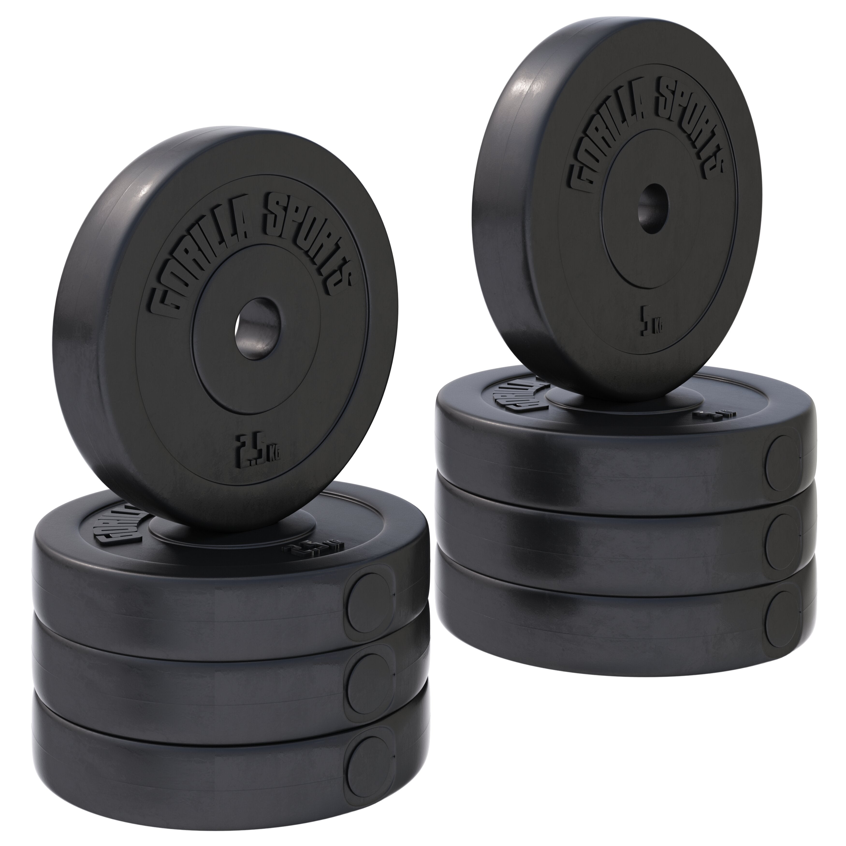 Levypainot 4x5kg 4x2,5kg, 30mm Vinyylipainot, Musta