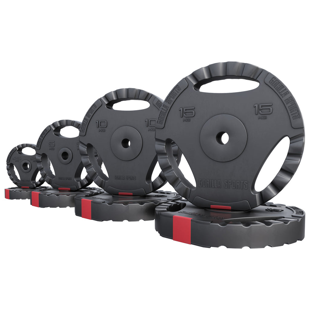 Levypaino 1,25kg, 30mm Vinyylipaino Otekahvoilla, Musta