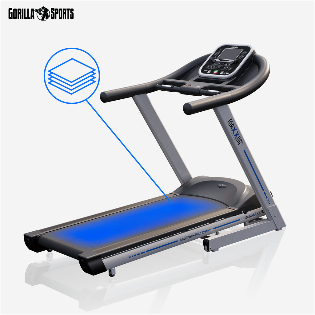 Juoksumatto MAXXUS 7.3 – Kokoontaitettava, 18 km/h, max. 130 kg, LED-Näyttö, Vaimennusjärjestelmä