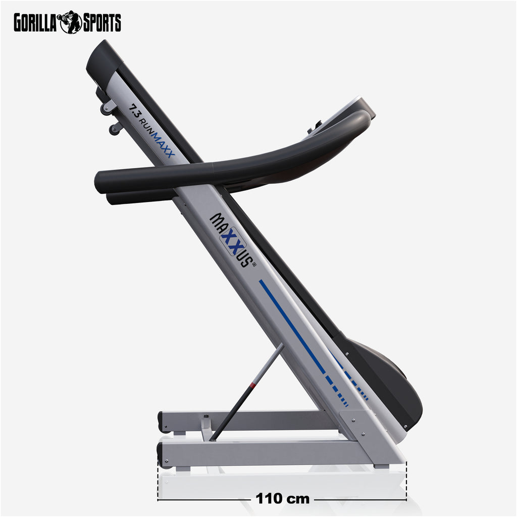 Juoksumatto MAXXUS 7.3 – Kokoontaitettava, 18 km/h, max. 130 kg, LED-Näyttö, Vaimennusjärjestelmä