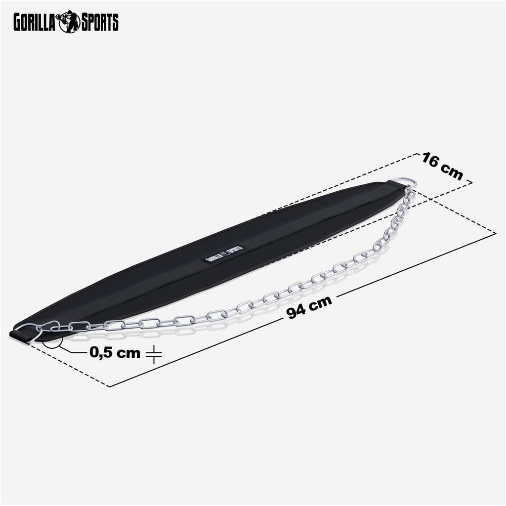 Dippivyö / Lisäpainovyö 94x16x0,5cm Max. 100kg Nailon/Teräs Musta