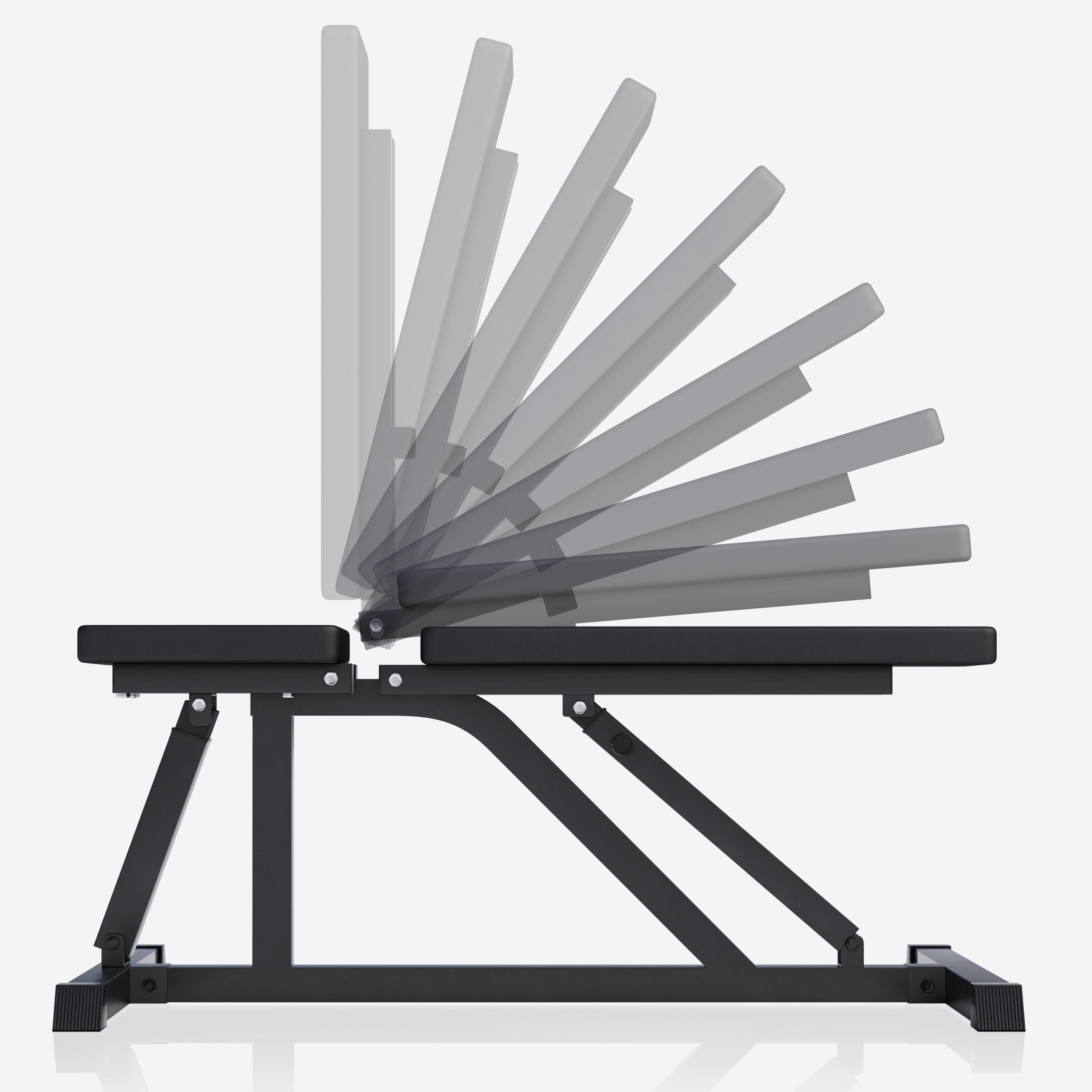 E-Sarja Säädettävä Vinopenkki / Treenipenkki 120x53,5x45-115cm Max. 200kg Musta