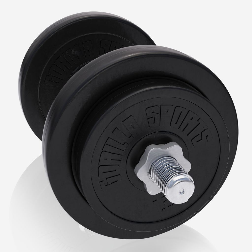 Säädettävät Vinyyliset Käsipainot 20kg Kierrelukoilla 35cm, Ø 30/31mm 2kpl