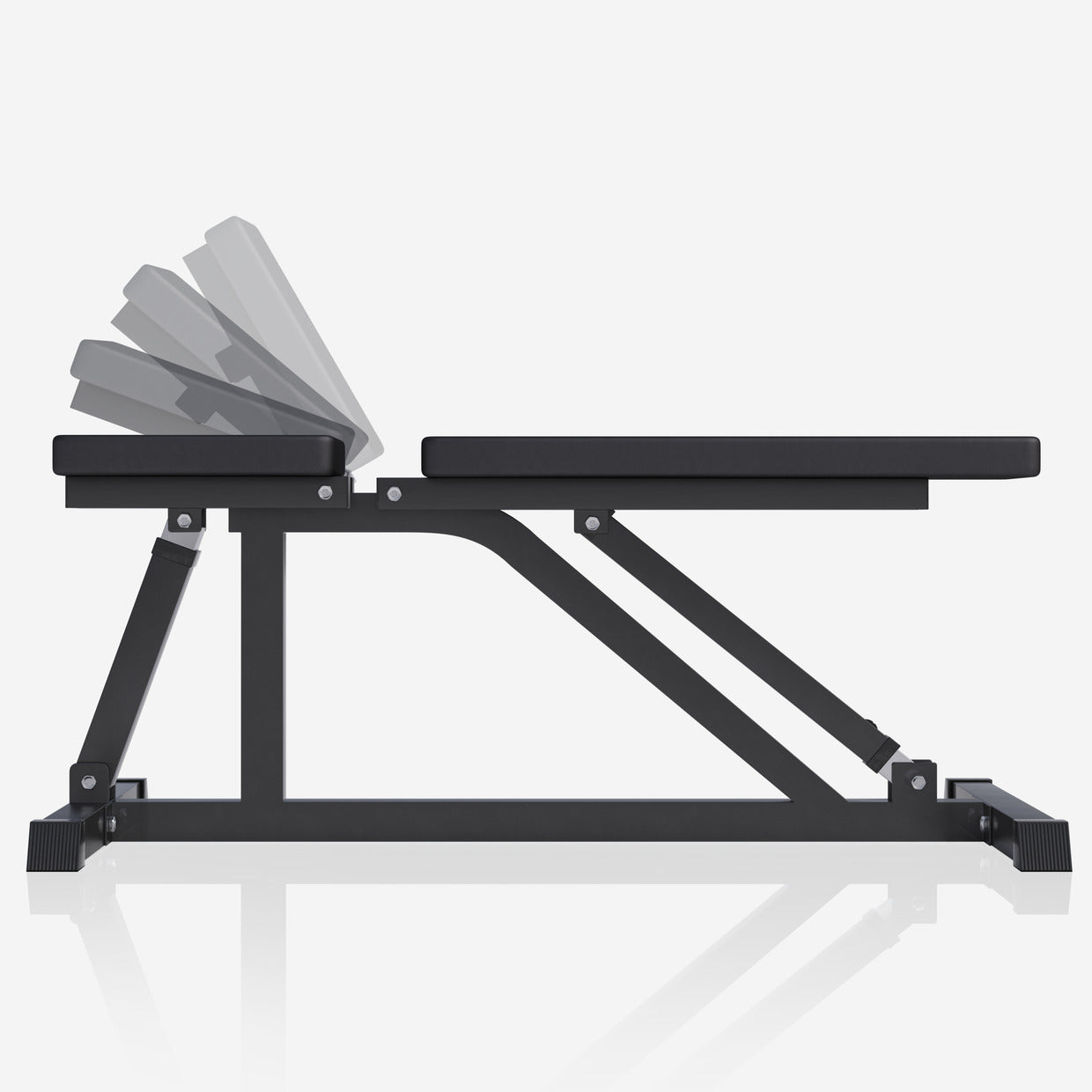 Säädettävä Vinopenkki / Treenipenkki 119x56x48-117cm Max. 200kg Black Edition