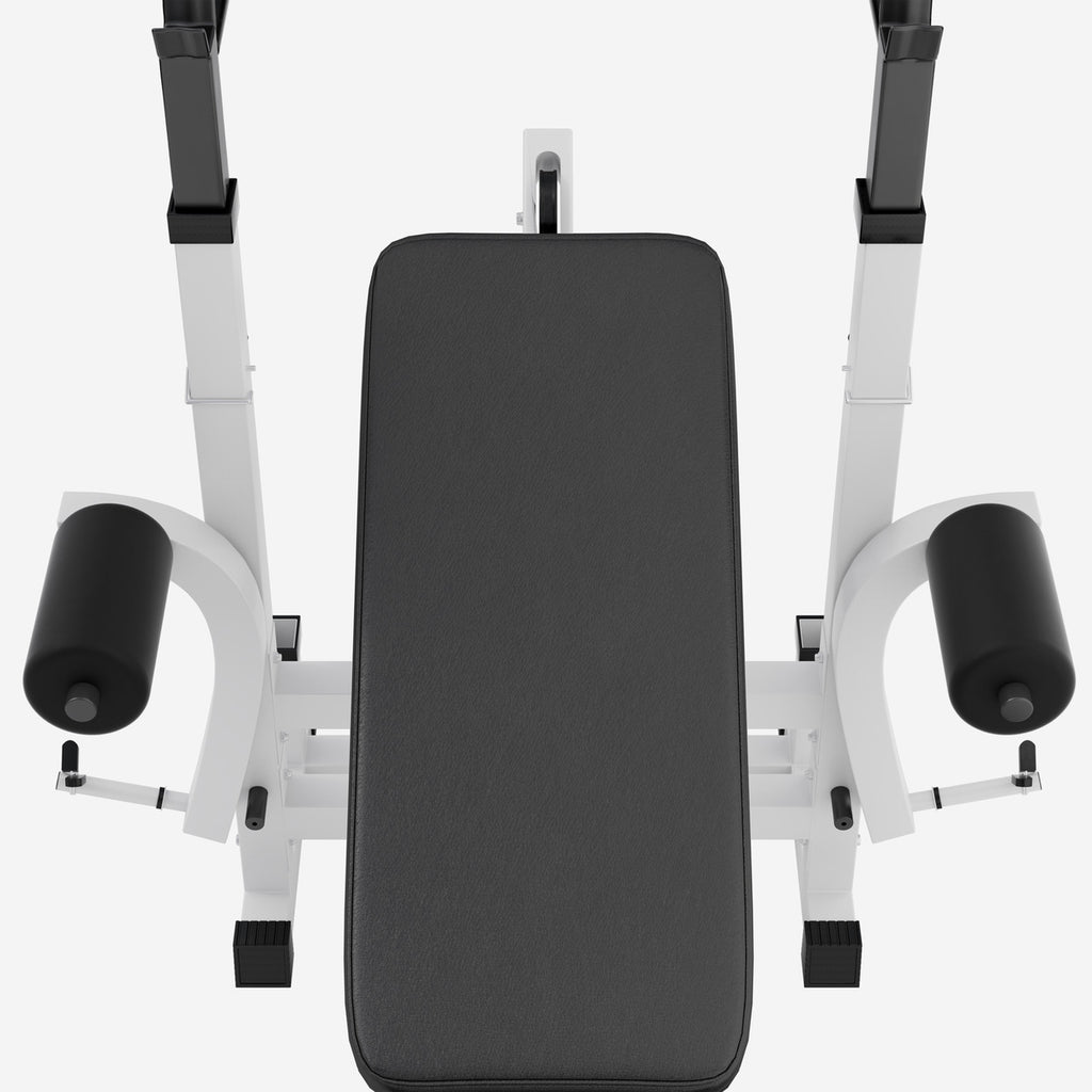 Säädettävä Monitoimipenkki / Painonnostopenkki Ø 30/31mm Levypainoille Max. 280kg Valkoinen