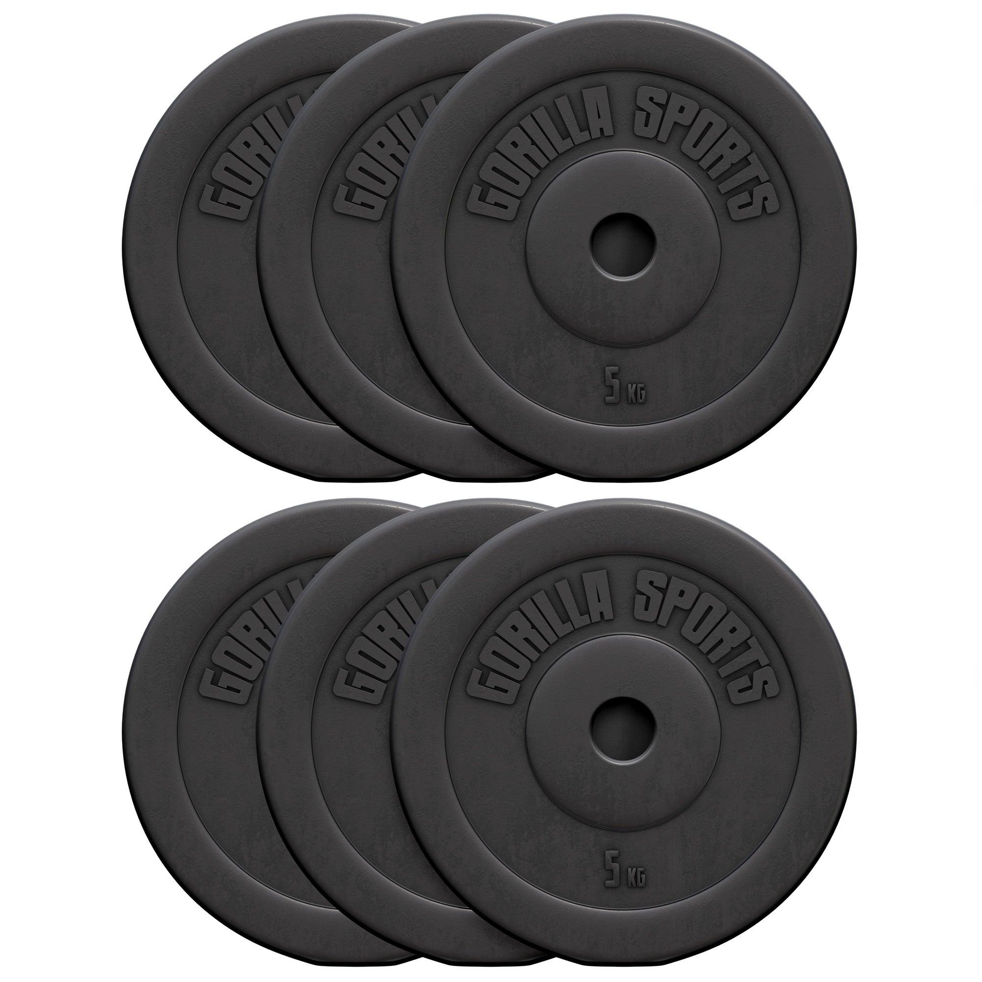 Levypainot 6x5kg, 30mm Vinyylipainot, Musta