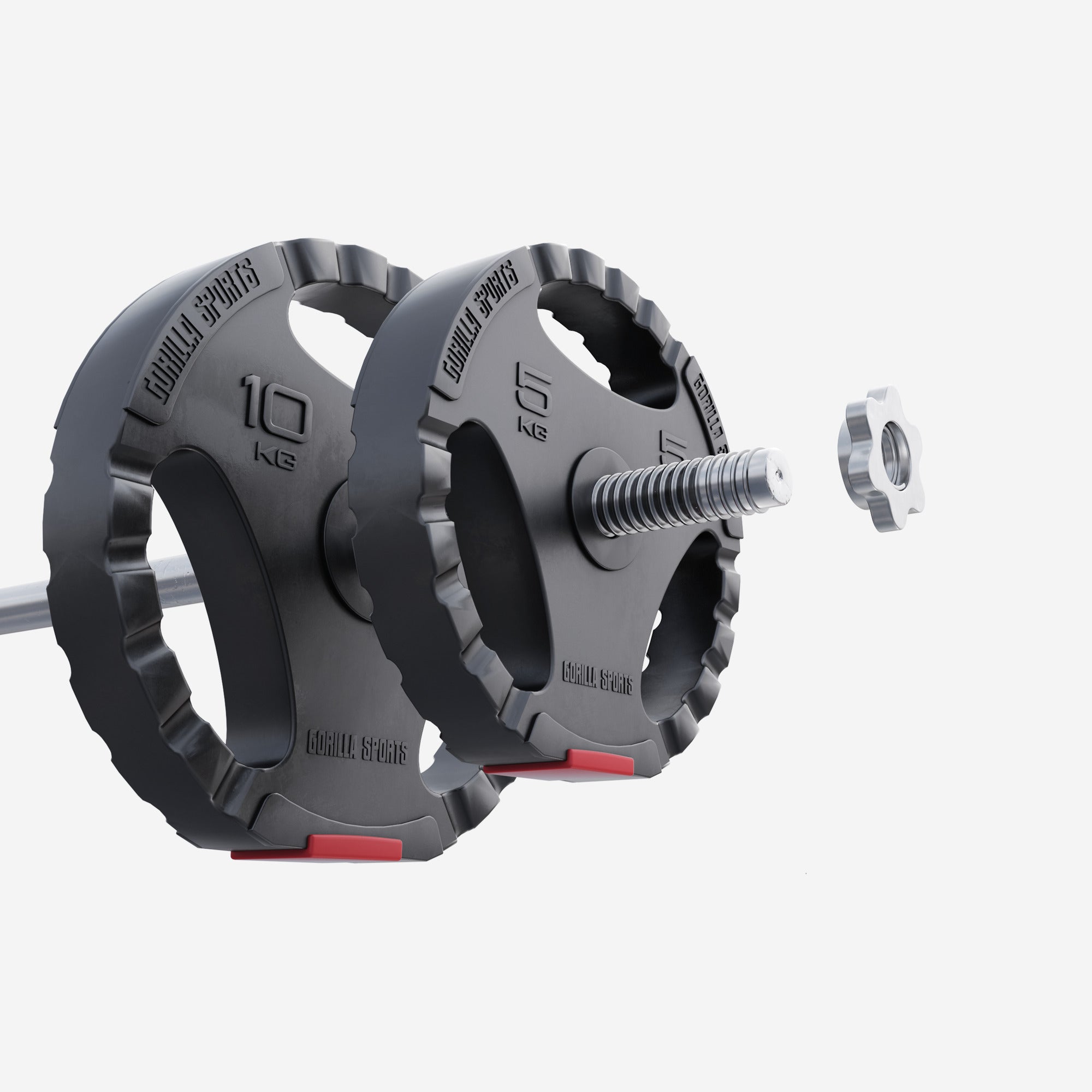 Levypainot 2x10kg 2x5kg, 30mm Vinyylipainot Otekahvoilla, Musta