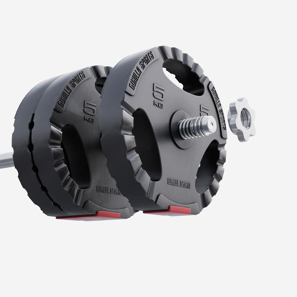 Levypainot 6x5kg, 30mm Vinyylipainot Otekahvoilla, Musta