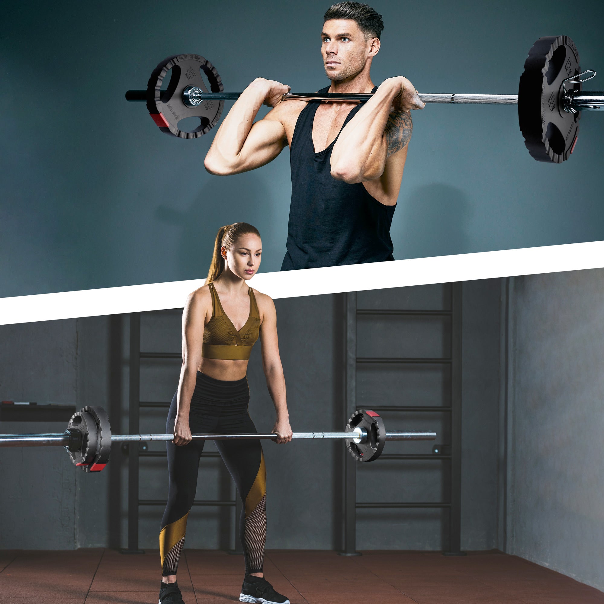 Tri Grip Painolevysarja 50/51 mm, 30 kg - 4 x 2,5 - 4 x 5 kg.