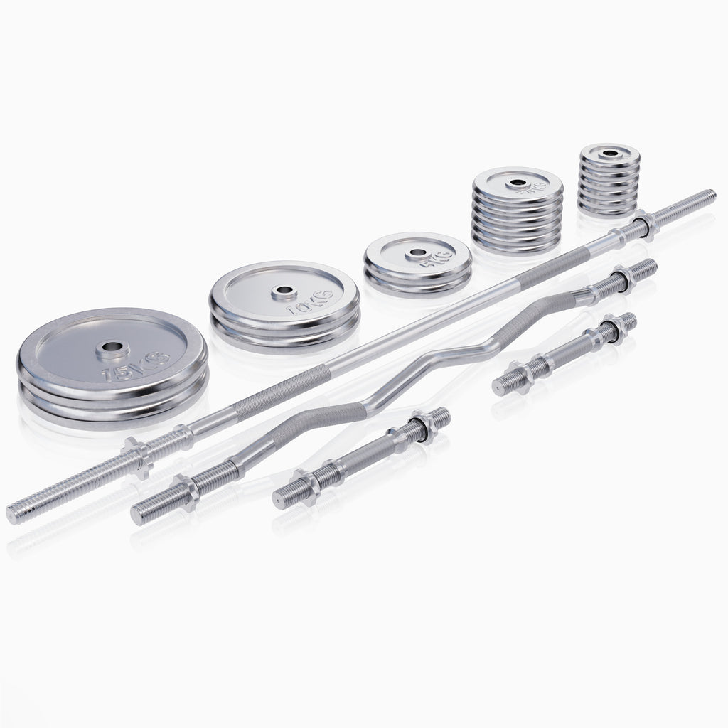 Monipuolinen Painonnostopenkki + Krominen Ø 30mm Levytankosarja 108kg