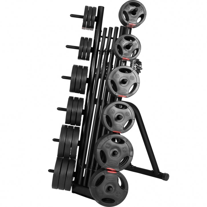 Levypaino- ja Tankoteline, Monipuolinen, Ø 30mm, 300kg, Musta