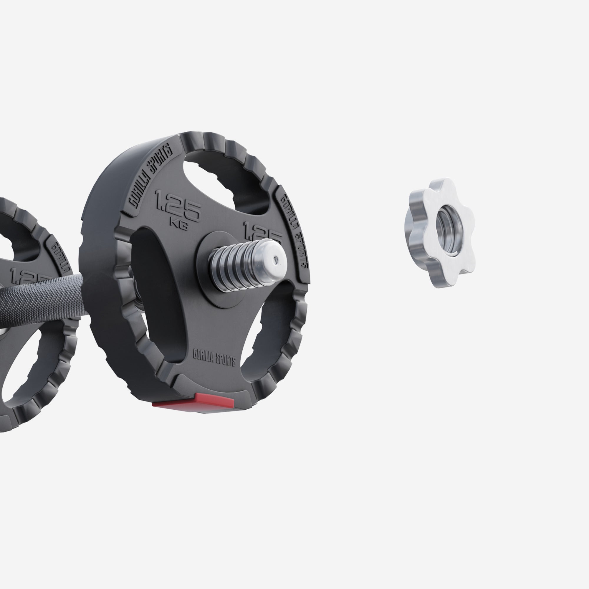 Levypaino 1,25kg, 30mm Vinyylipaino Otekahvoilla, Musta