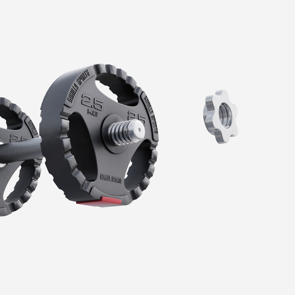 Levypaino 2,5kg, 30mm Vinyylipaino Otekahvoilla, Musta