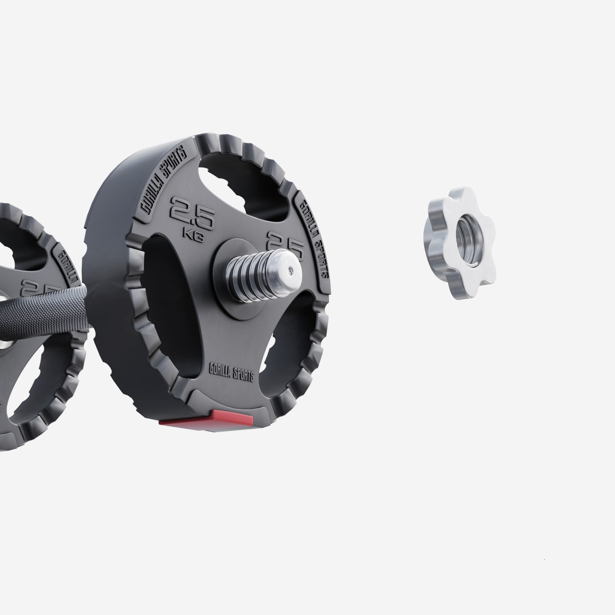 Levypaino 2,5kg, 30mm Vinyylipaino Otekahvoilla, Musta