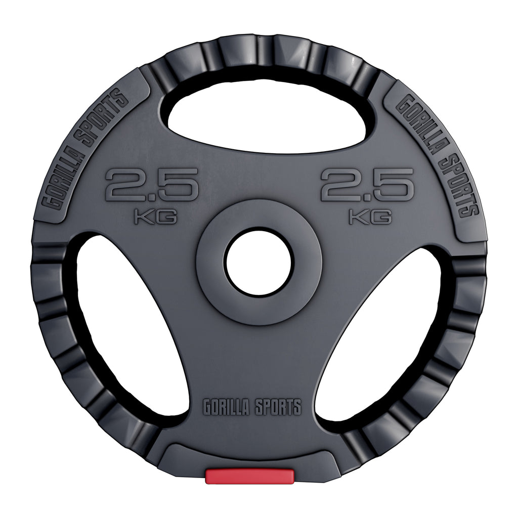 Levypaino 2,5kg, 30mm Vinyylipaino Otekahvoilla, Musta