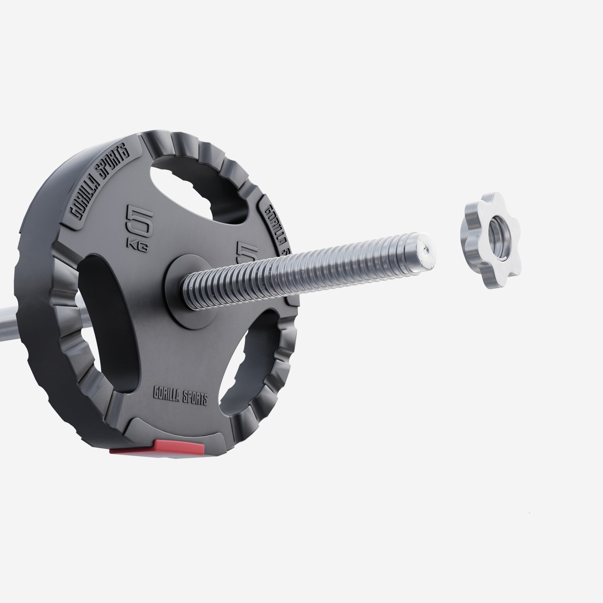 Levypaino 5kg, 30mm Vinyylipaino Otekahvoilla, Musta