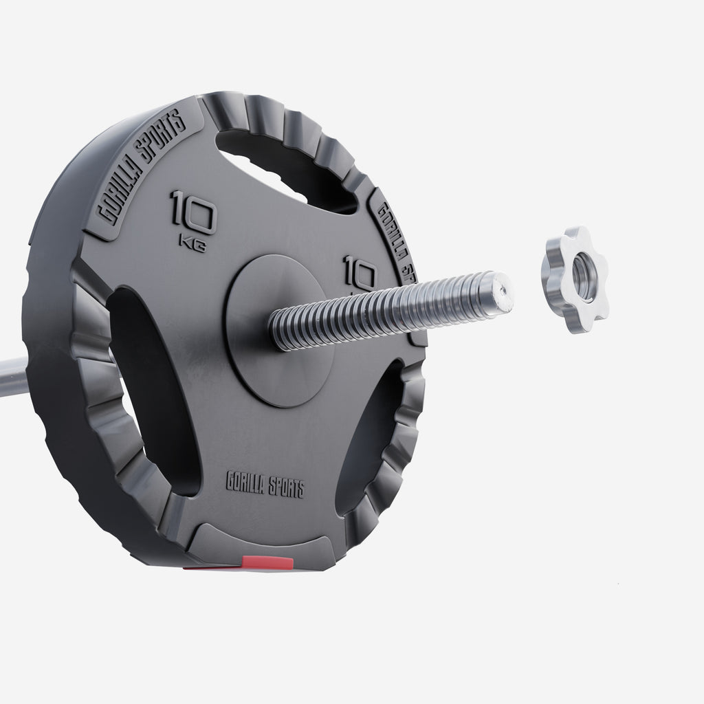 Levypaino 10kg, 30mm Vinyylipaino Otekahvoilla, Musta