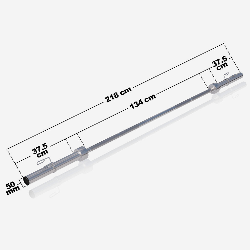 Olympia Levypainotanko Jousilukoilla 218cm, Ø 50mm, 19kg Kromi