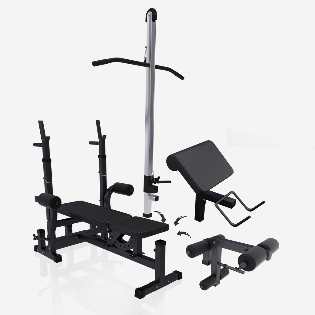 Monipuolinen Säädettävä Treeniasema Musta / Painonnostopenkki Ylätaljalla