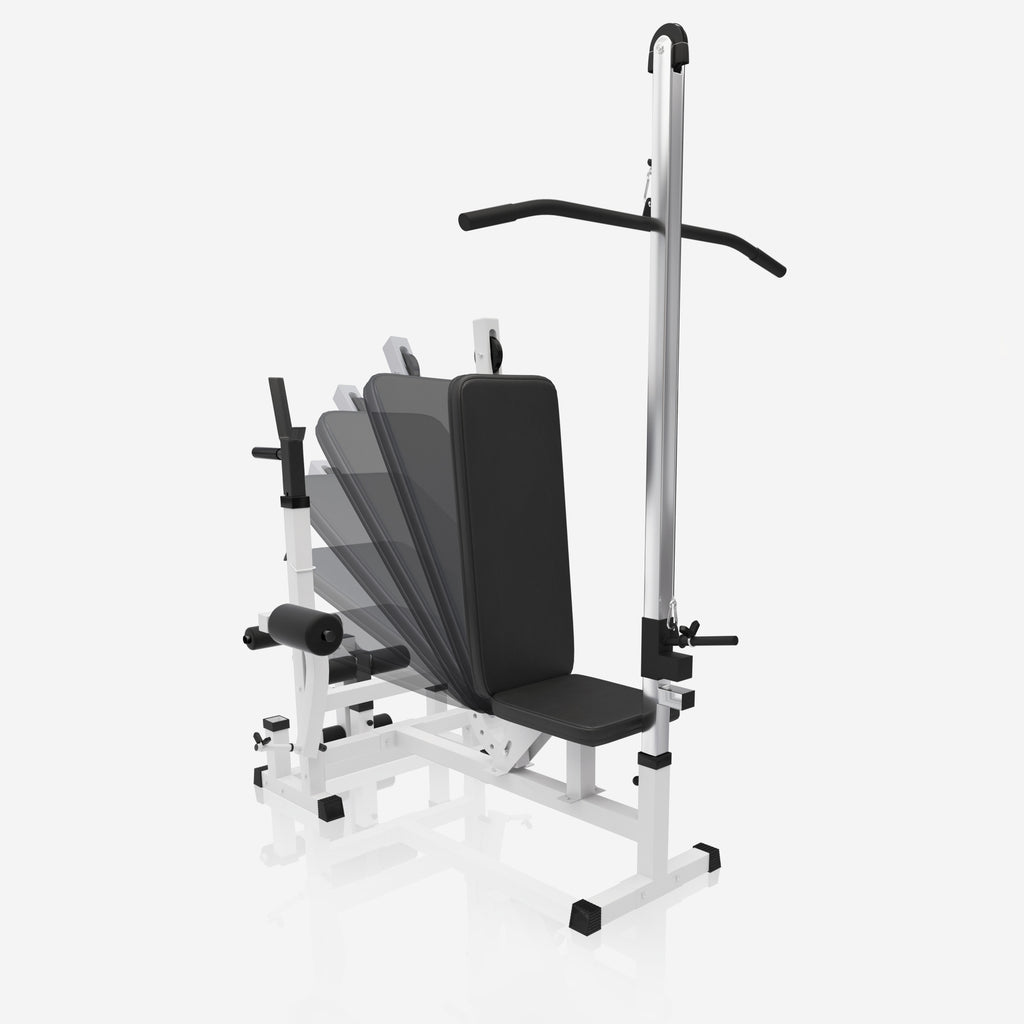 Monipuolinen Säädettävä Treeniasema Valkoinen / Painonnostopenkki Ylätaljalla