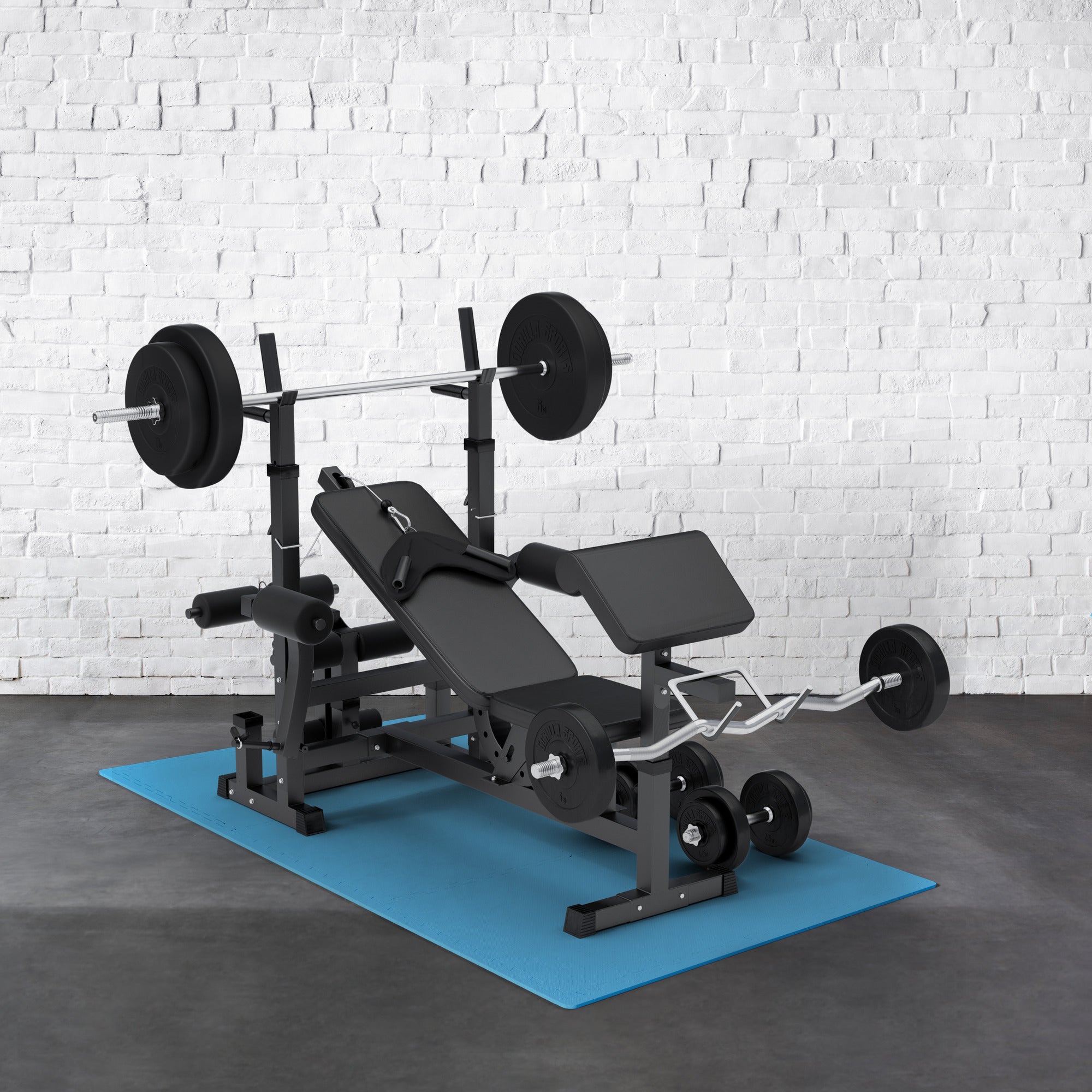 Suojamatto / Palamatto, 6 Palaa + 12 Reunapalaa 60x60x1,2cm EVA-Vaahtomuovi Sininen