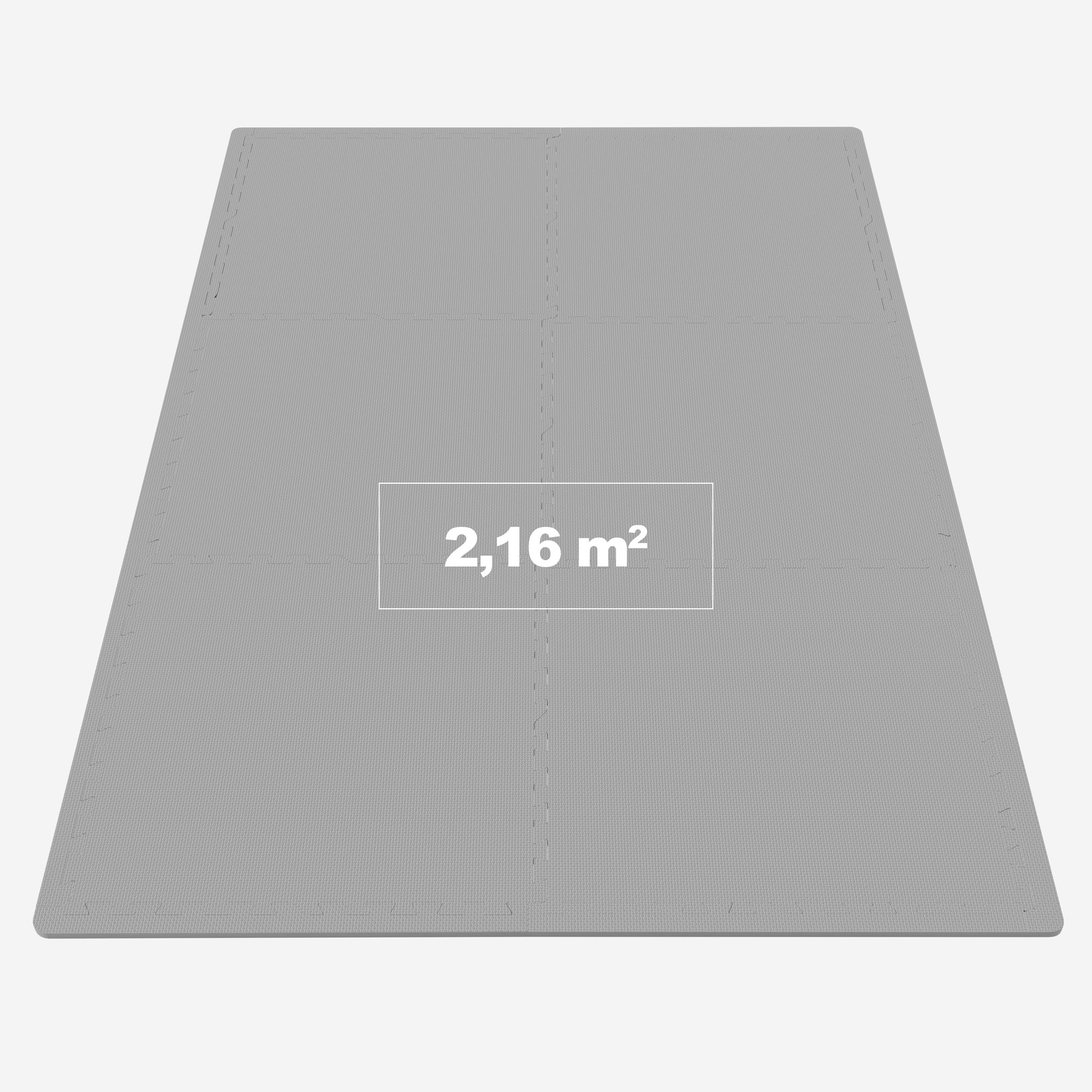 Suojamatto / Palamatto, 6 Palaa + 12 Reunapalaa 60x60x1,2cm EVA-Vaahtomuovi Harmaa