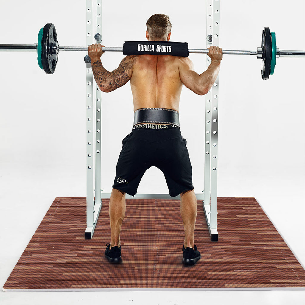 Suojamatto / Palamatto, 6 Palaa + 12 Reunapalaa 60x60x1,2cm EVA-Vaahtomuovi Tumma Puukuosi