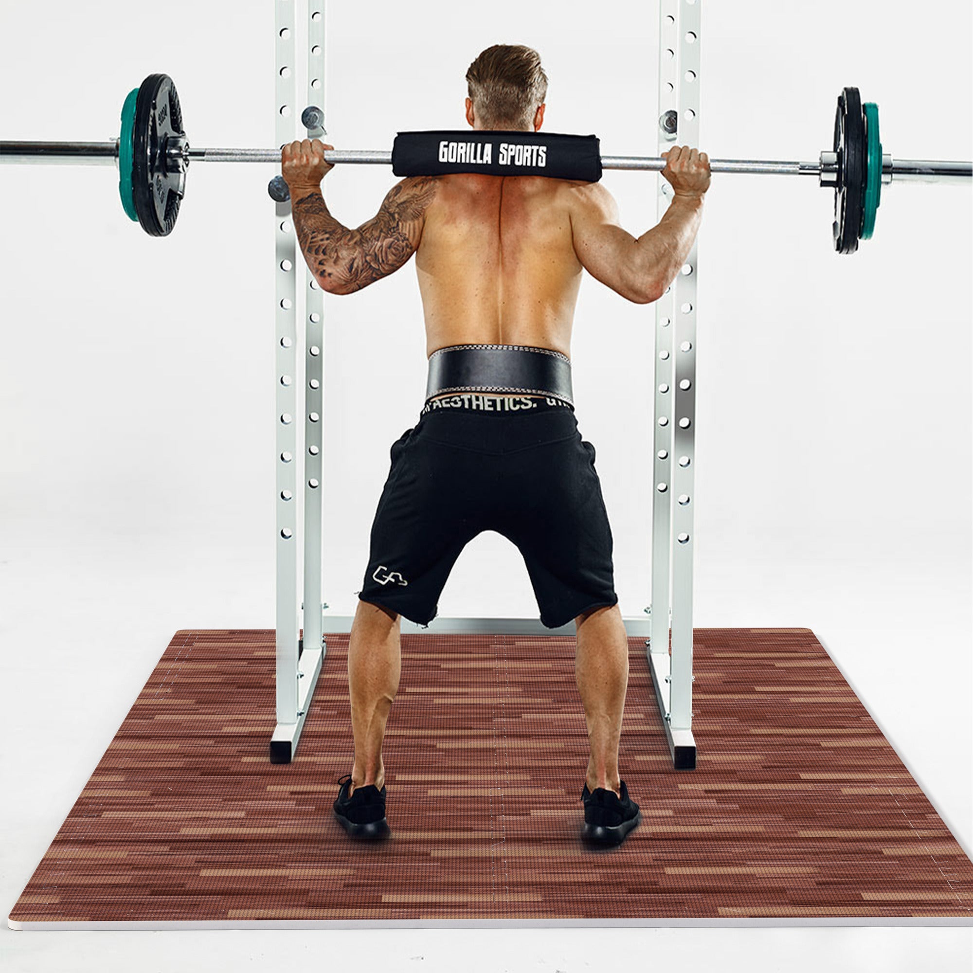 Suojamatto / Palamatto, 6 Palaa + 12 Reunapalaa 60x60x1,2cm EVA-Vaahtomuovi Tumma Puukuosi