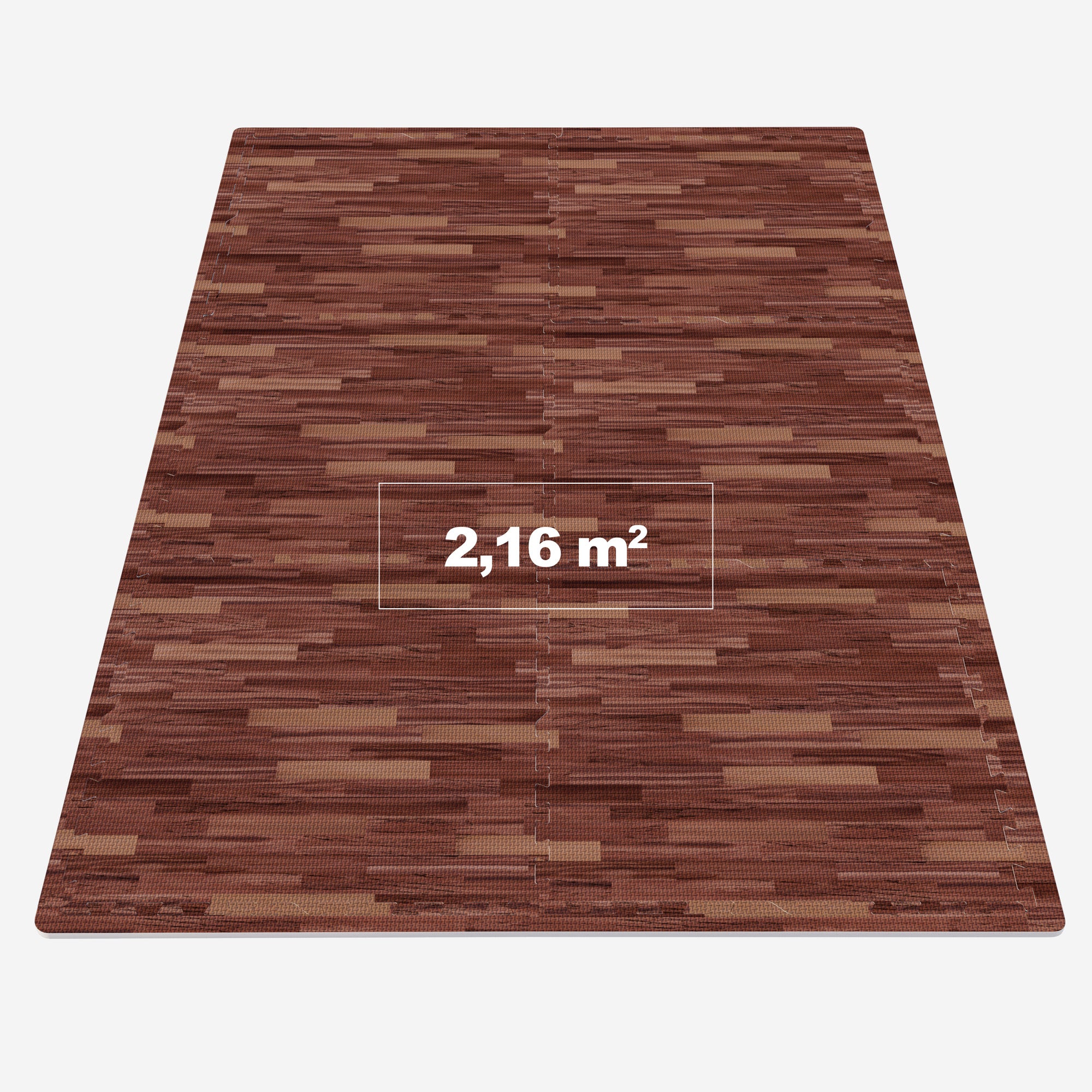 Suojamatto / Palamatto, 6 Palaa + 12 Reunapalaa 60x60x1,2cm EVA-Vaahtomuovi Tumma Puukuosi