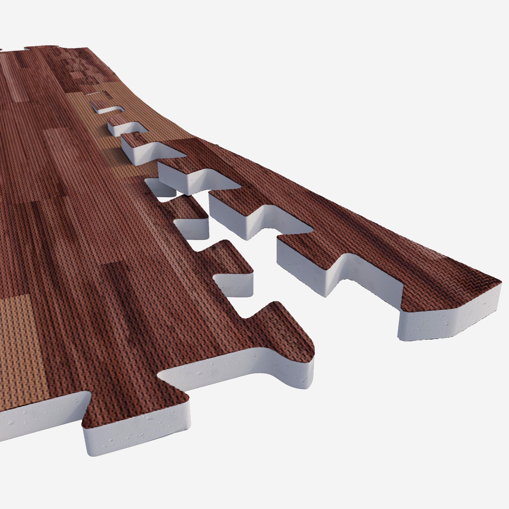 Suojamatto / Palamatto, 6 Palaa + 12 Reunapalaa 60x60x1,2cm EVA-Vaahtomuovi Tumma Puukuosi