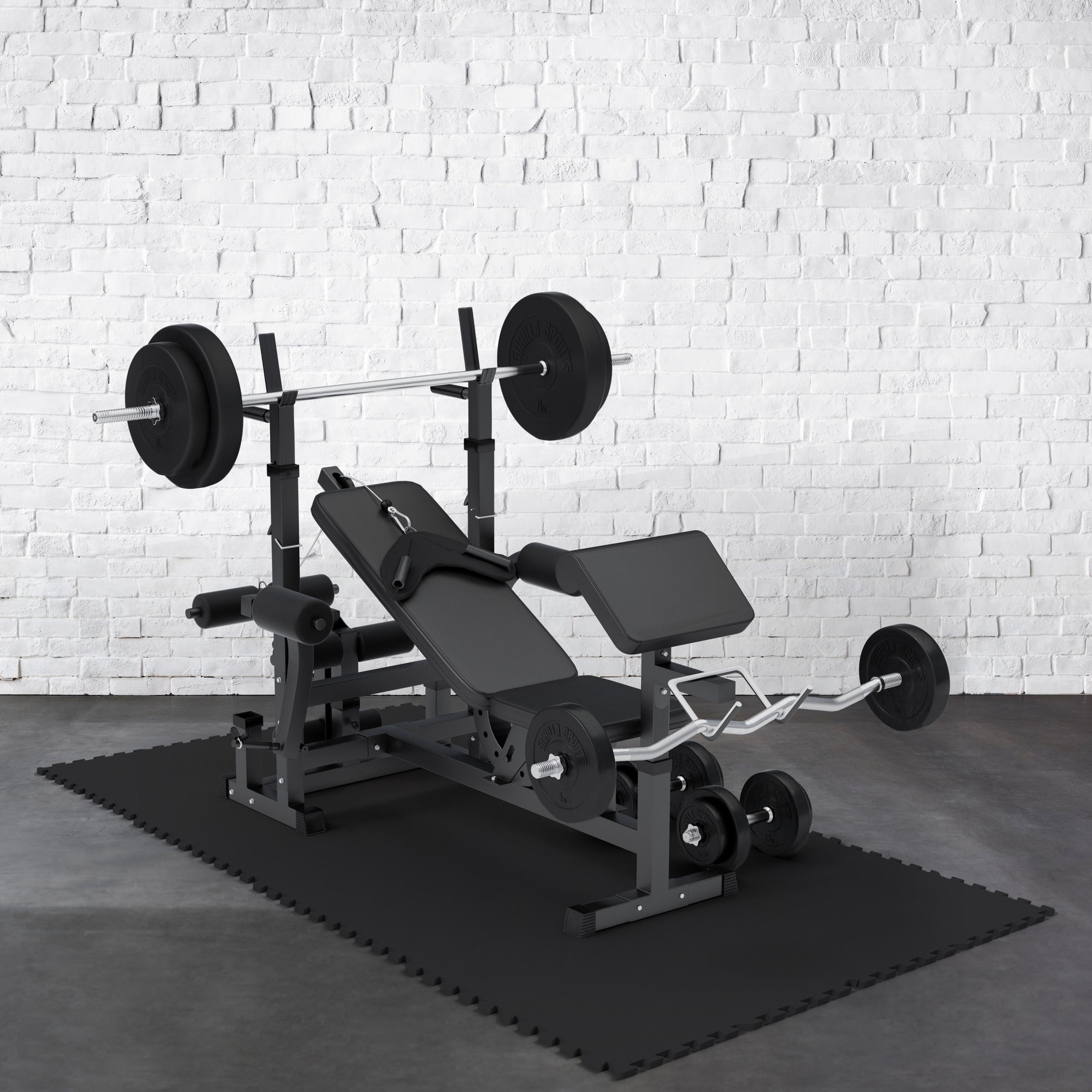 Treenimatto / Palamatto, 8 Palaa 60x60x1,2cm EVA-Vaahtomuovi Musta