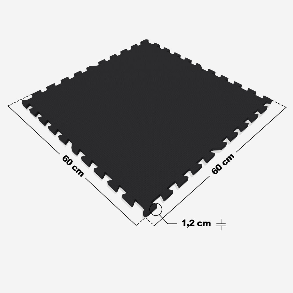 Treenimatto / Palamatto, 16 Palaa 60x60x1,2cm EVA-Vaahtomuovi Musta