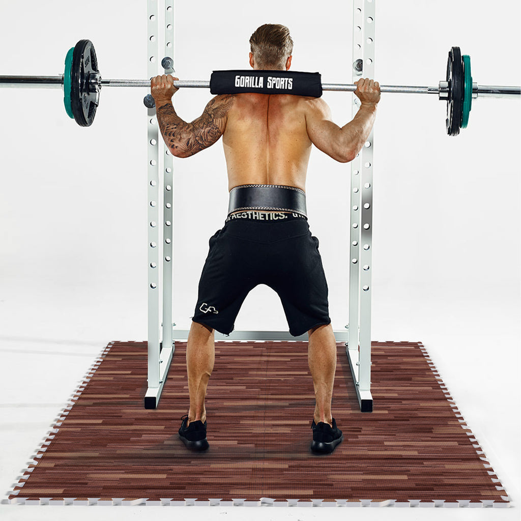 Treenimatto / Palamatto, 8 Palaa 60x60x1,2cm EVA-Vaahtomuovi Tumma Puukuosi