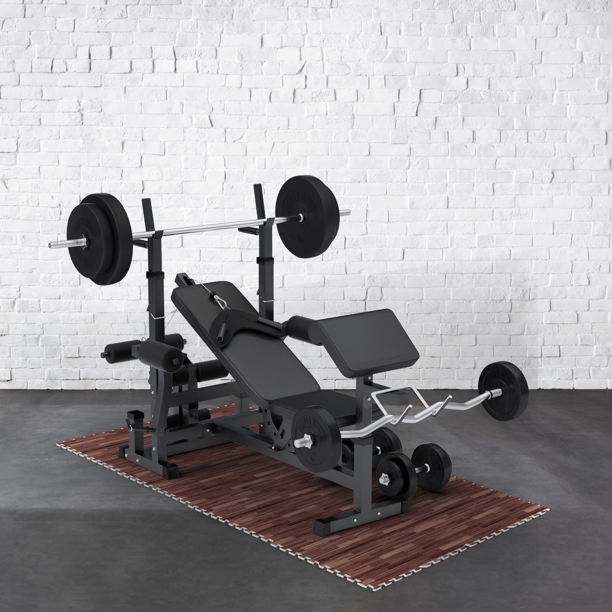 Treenimatto / Palamatto, 8 Palaa 60x60x1,2cm EVA-Vaahtomuovi Tumma Puukuosi