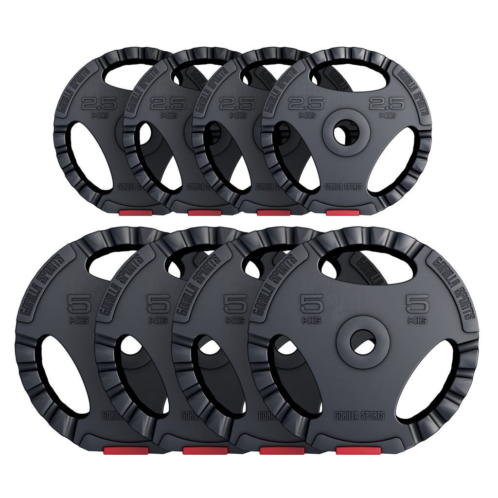 Levypainot 4x2,5kg 4x5kg, 30mm Vinyylipainot Otekahvoilla, Musta