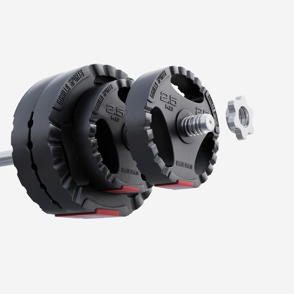 Levypainot 4x2,5kg 4x5kg, 30mm Vinyylipainot Otekahvoilla, Musta