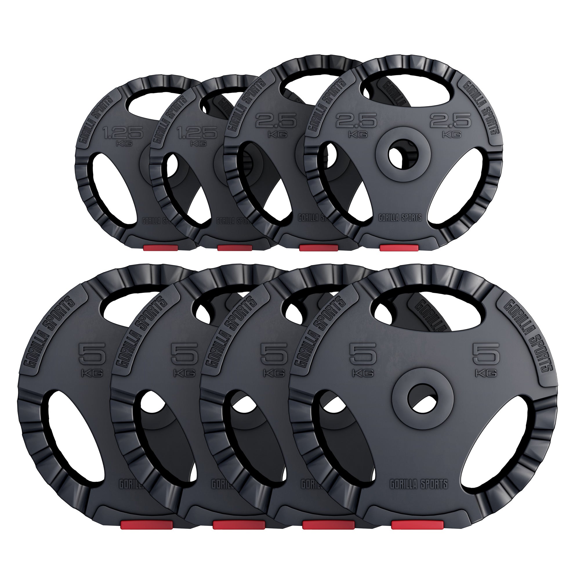 Levypainot 4x5kg 2x2,5kg 2x1,25kg, 30mm Vinyylipainot Otekahvoilla, Musta