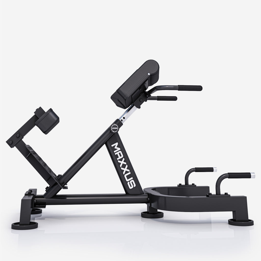 MAXXUS Selkäpenkki PRO / Selkälihaspenkki Punnerrus- Ja Dippikahvoilla Säädettävä