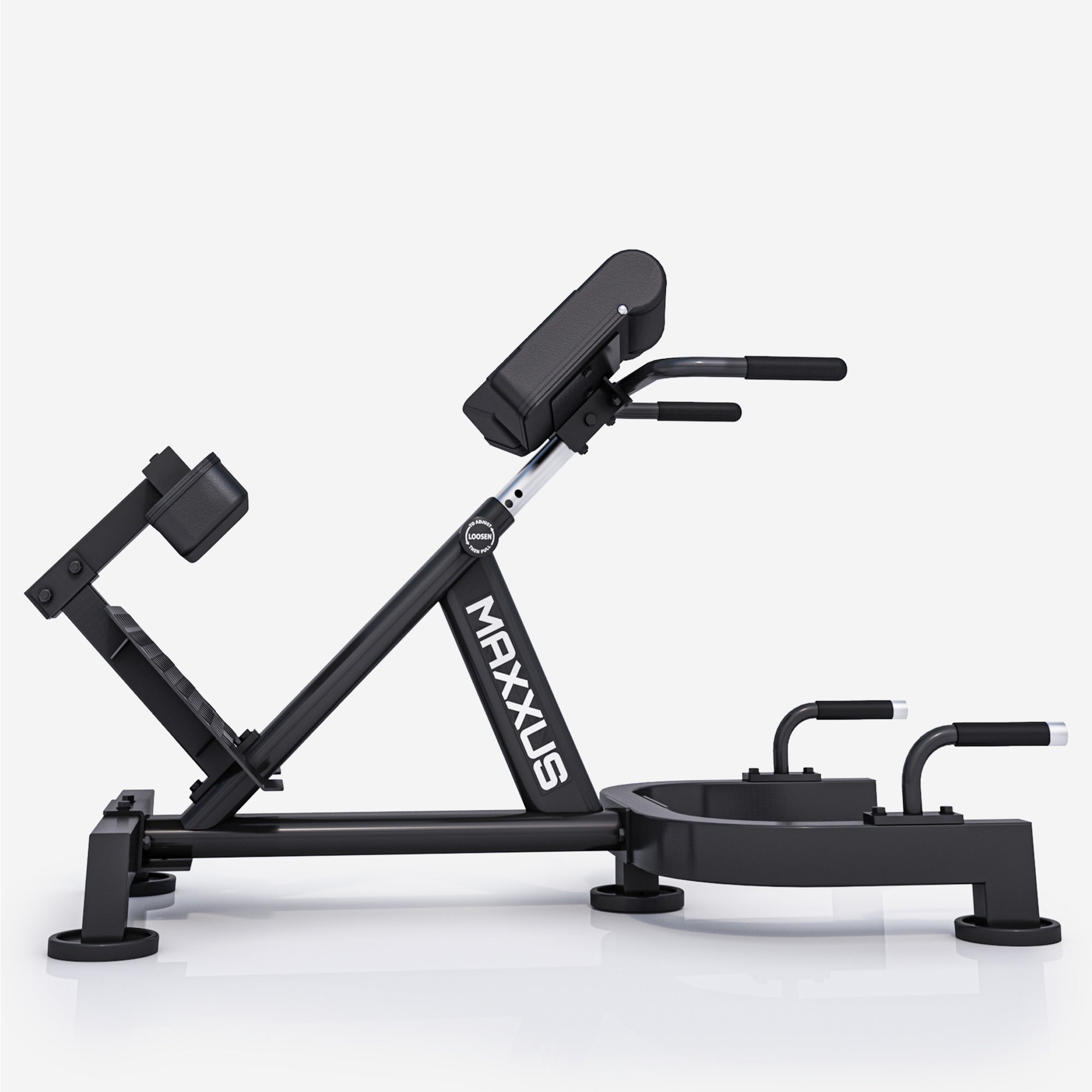 MAXXUS Selkäpenkki PRO / Selkälihaspenkki Punnerrus- Ja Dippikahvoilla Säädettävä